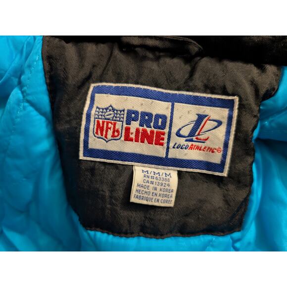 VTG Logo Athletic Carolina Panthers Blue Mens Medium Jacket - Picture 6 of 9